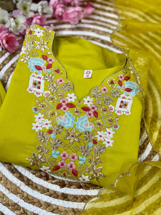 JC 287 By HR Chanderi Silk Kurti With Bottom Dupatta Wholesale Price In Surat